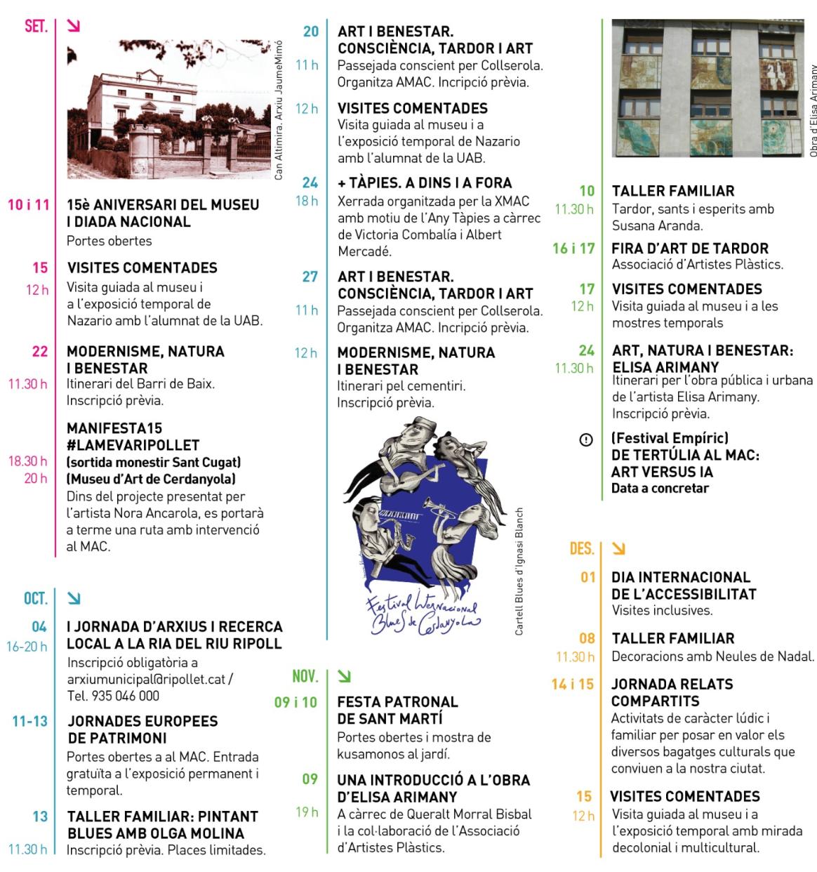 Programació del tercer quatrimestre SETEMBRE - DESEMBRE 2024