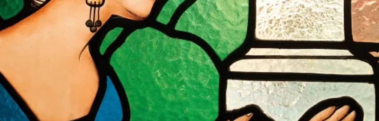 Les Dames del Gronxador. Ludwig Dietrich von Beam, Les Dames del Gronxador, c 1910, MAC | Vitrall modernista