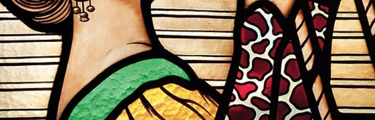 Les Dames del Gronxador. Ludwig Dietrich von Beam, Les Dames del Gronxador, c 1910, MAC | Vitrall modernista