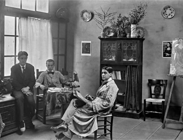 D'esquerra a dreta Manuel Cano, Manuel Fontanals i Josep de Togores (Foto Institut Amatller d'Art Hispànic).